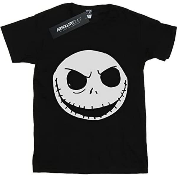 Nightmare Before Christmas Dam/Tjej Jack Skellington ansikte bomulls t-shirt