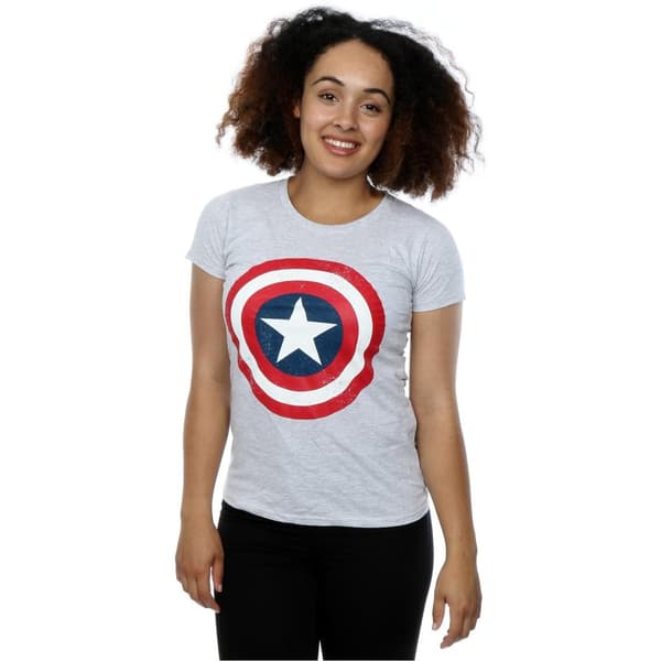 Captain America T-shirt til kvinder/damer med skjold