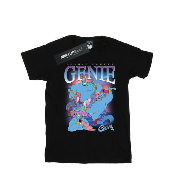 Aladdin Dam/Tjej Genie Montage Bomull Boyfriend T-shirt