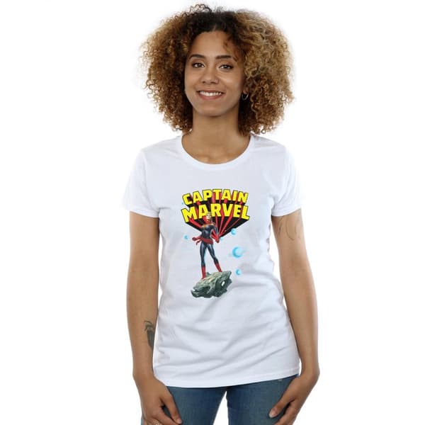 Captain Marvel Womens/Ladies Pose Cotton T-Shirt