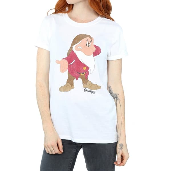 Snow White And The Seven Dwarfs Dam/Tjej Grumpy Boyfriend T-shirt i bomull
