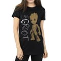 Miniatyrbilde 5 av 5: Guardians Of The Galaxy Womens/Ladies I Am Groot Scribble Boyfriend T-Shirt