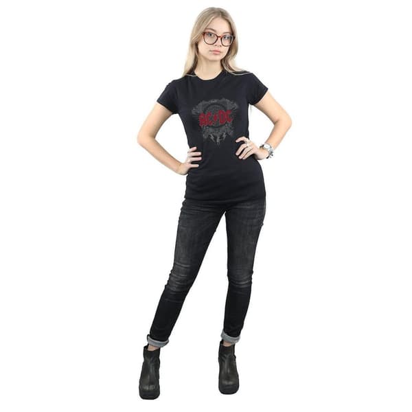 AC/DC Dam/Tjej Svart Ice Bomulls-T-shirt