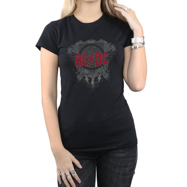 AC/DC Dam/Tjej Svart Ice Bomulls-T-shirt