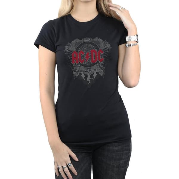 AC/DC Dam/Tjej Svart Ice Bomulls-T-shirt
