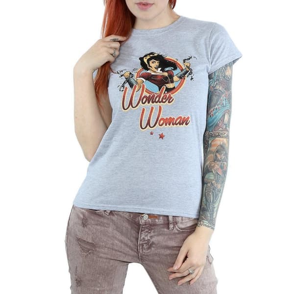 Wonder Woman Womens/Ladies Bombshells Badge Heather T-Shirt
