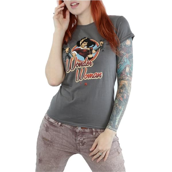Wonder Woman Womens/Ladies Bombshells Badge Heather T-Shirt