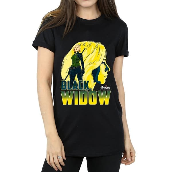 Avengers Infinity War Womens/Ladies Black Widow Cotton Boyfriend T-Shirt