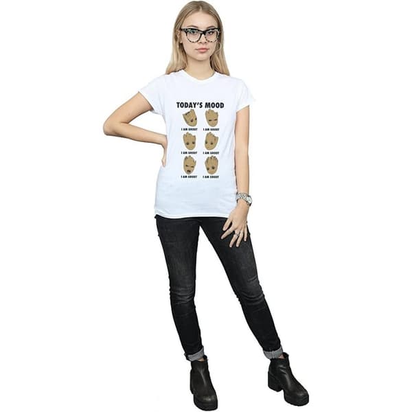 Guardians Of The Galaxy Womens/Ladies Today´s Mood Baby Groot Cotton Boyfriend T-Shirt