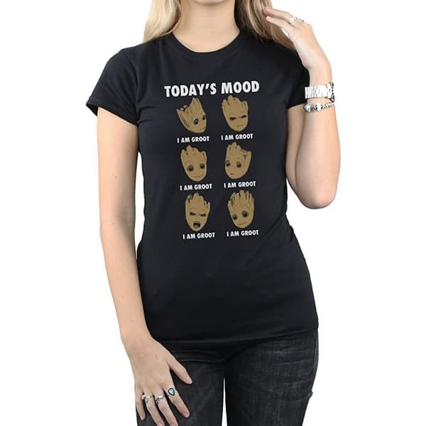 Guardians Of The Galaxy Womens/Ladies Today´s Mood Baby Groot Cotton Boyfriend T-Shirt
