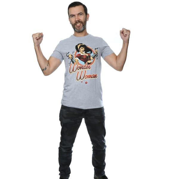 DC Bombshells Herr T-shirt med Wonder Woman-märke i ljummet tyg