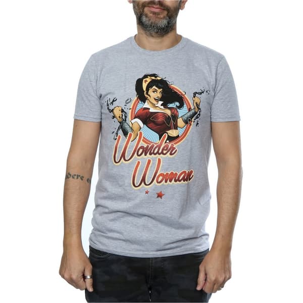 DC Bombshells Herr T-shirt med Wonder Woman-märke i ljummet tyg