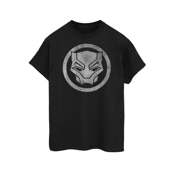 Black Panther T-shirt i bomull med nödställd logotyp för män