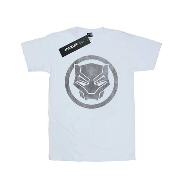 Black Panther T-shirt i bomull med nödställd logotyp för män