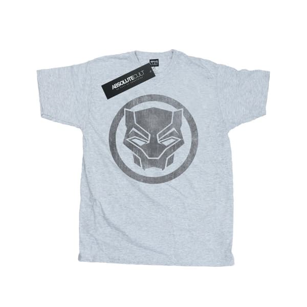 Black Panther T-shirt i bomull med nödställd logotyp för män