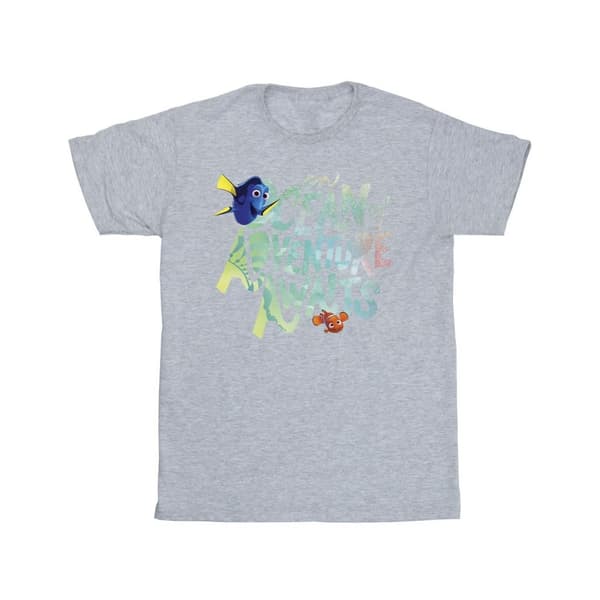 Finding Dory T-shirt i bomull med havsäventyr för flickor Sports Grey 9-11 Years