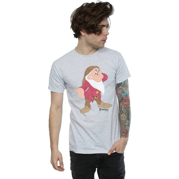 Snow White And The Seven Dwarfs Mens Classic Grumpy Heather T-Shirt