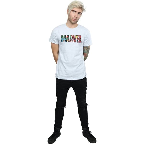 Marvel Mens Comics Infill Logo T-shirt