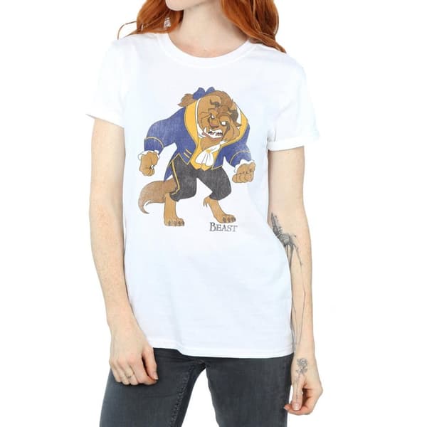 Beauty And The Beast Dam/Lady Boyfriend T-shirt i klassisk bomull