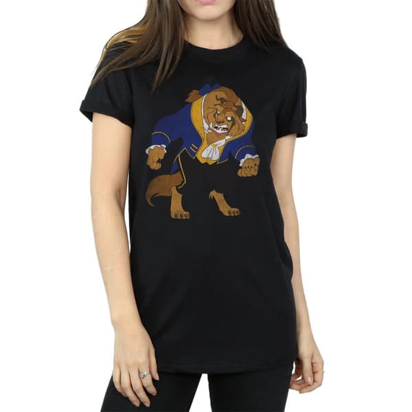 Beauty And The Beast Dam/Lady Boyfriend T-shirt i klassisk bomull