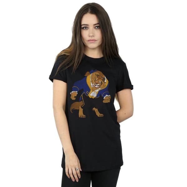 Beauty And The Beast Dam/Lady Boyfriend T-shirt i klassisk bomull