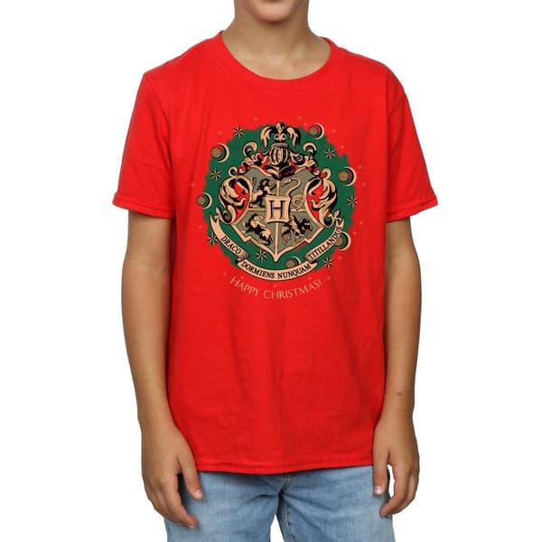 Harry Potter Boys Wreath Cotton Christmas T-Shirt