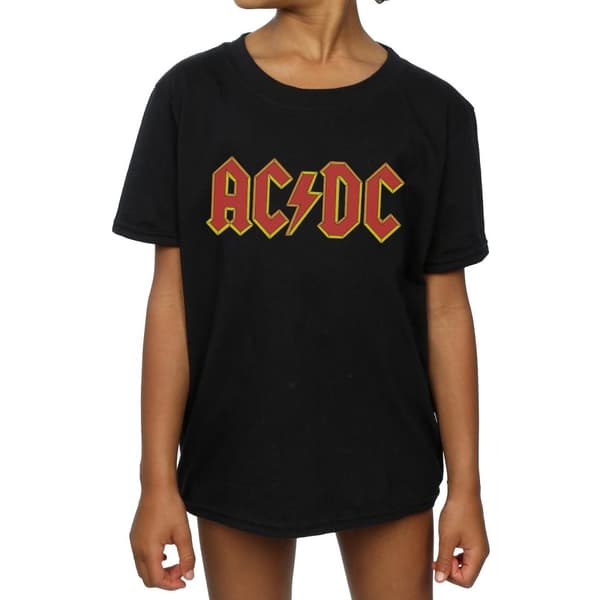 AC/DC T-shirt i bomull med logotyp för flickor