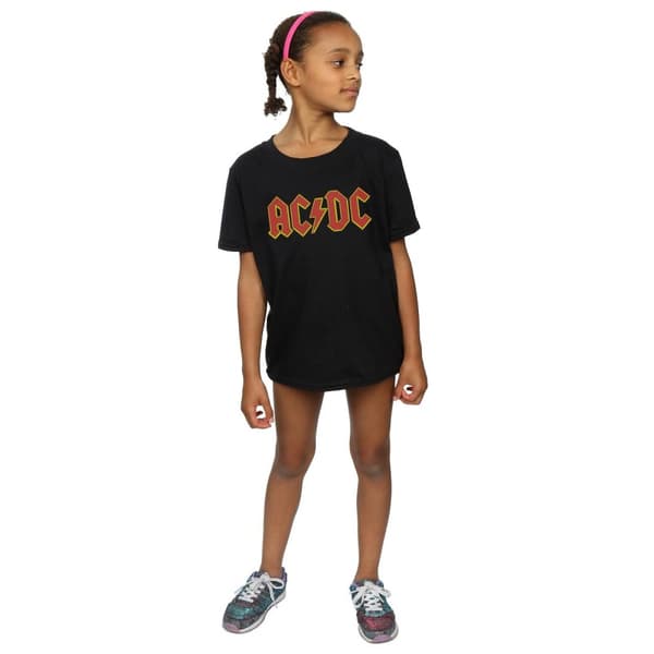 AC/DC T-shirt i bomull med logotyp för flickor