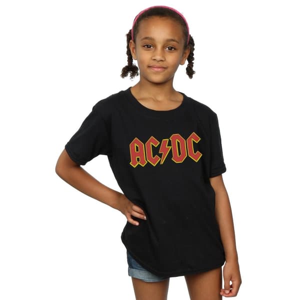 AC/DC T-shirt i bomull med logotyp för flickor