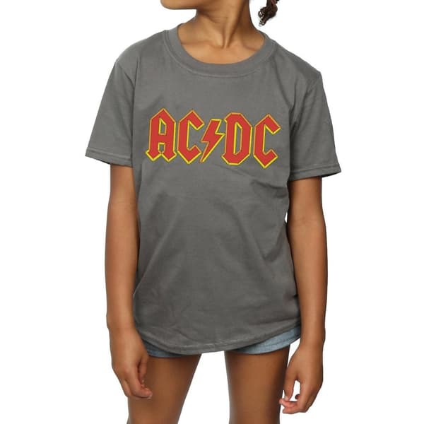 AC/DC T-shirt i bomull med logotyp för flickor
