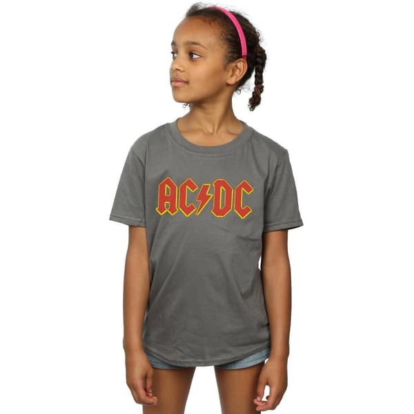 AC/DC T-shirt i bomull med logotyp för flickor