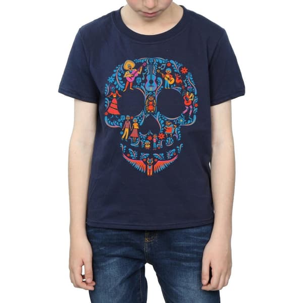 Coco T-shirt i bomull med dödskalle för pojkar