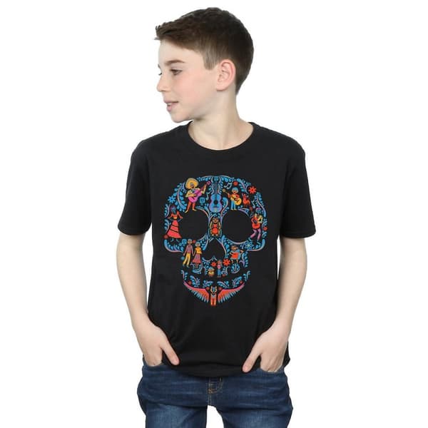 Coco T-shirt i bomull med dödskalle för pojkar