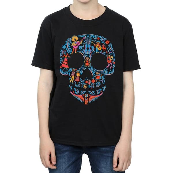 Coco T-shirt i bomull med dödskalle för pojkar