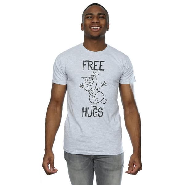 Frozen Mens Free Hugs Olaf Heather T-Shirt