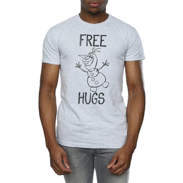 Frozen Mens Free Hugs Olaf Heather T-Shirt