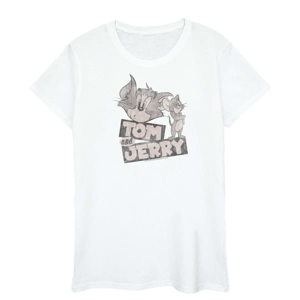 Tom and Jerry Wink T-shirt i bomull för flickor White 7-8 Years