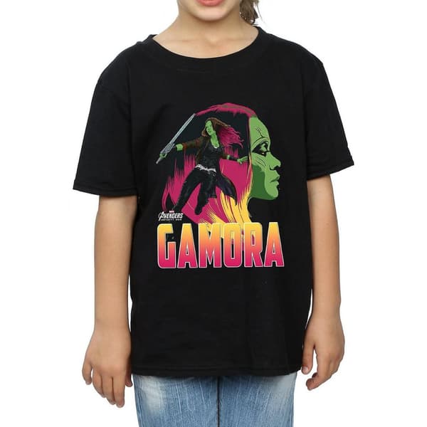 Avengers Infinity War Gamora t-shirt i bomull för flickor Black 9-11 Years