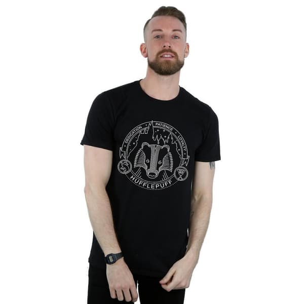 Harry Potter Mens Hufflepuff Seal Cotton T-Shirt