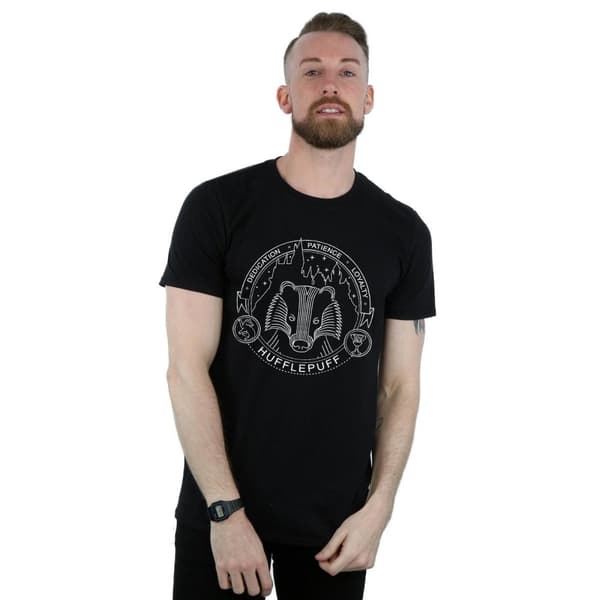Harry Potter Mens Hufflepuff Seal Cotton T-Shirt