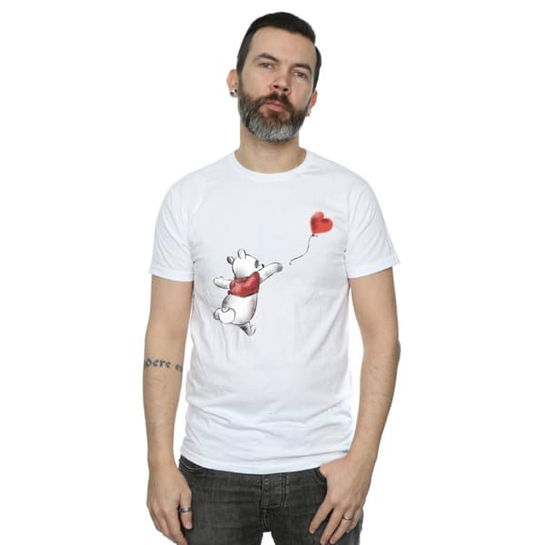 Winnie The Pooh Mens Balloon Cotton T-Shirt