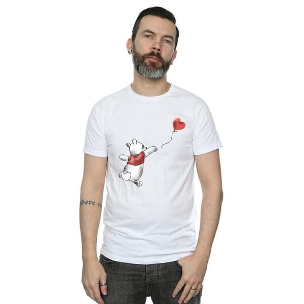 Winnie The Pooh Mens Balloon Cotton T-Shirt