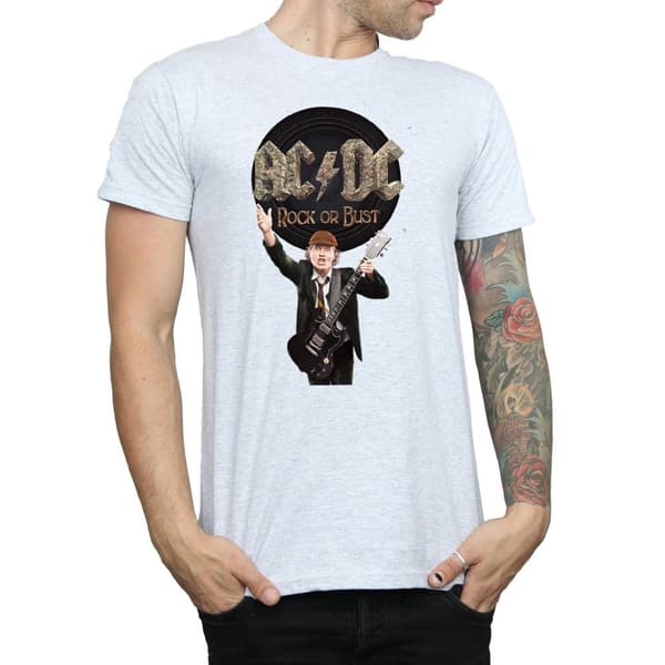 AC/DC Mens Rock Or Bust Angus Young Cotton T-Shirt