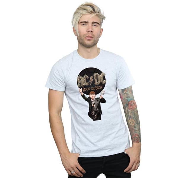 AC/DC Mens Rock Or Bust Angus Young Cotton T-Shirt