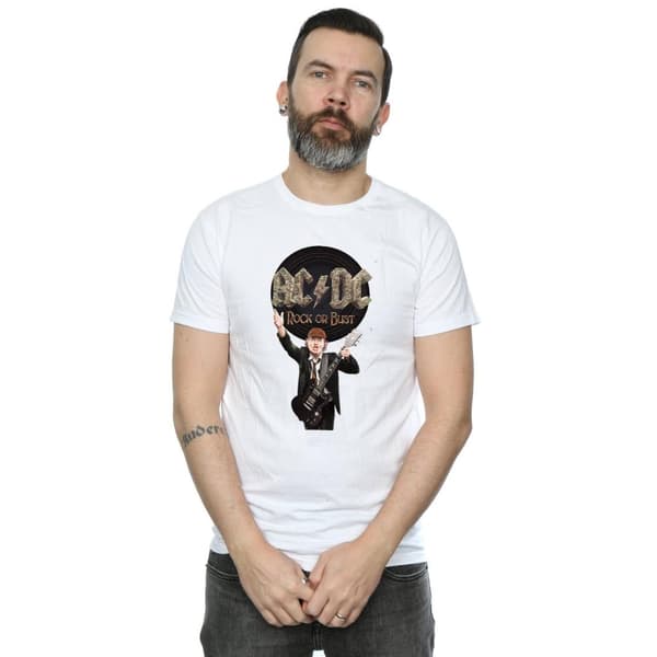 AC/DC Mens Rock Or Bust Angus Young Cotton T-Shirt