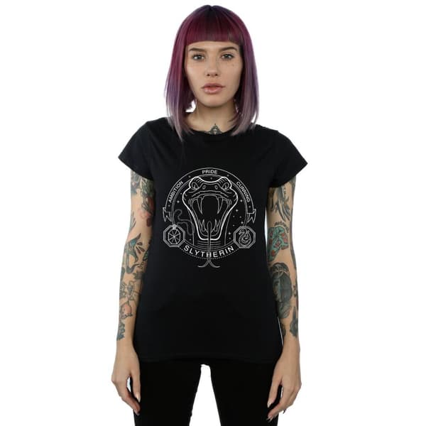 Harry Potter Slytherin T-shirt i bomull för damer/kvinnor