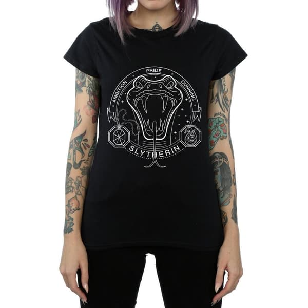 Harry Potter Slytherin T-shirt i bomull för damer/kvinnor