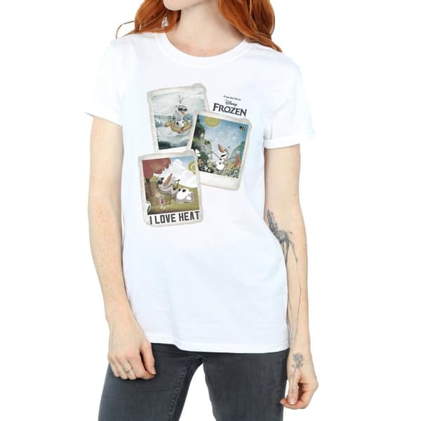 Frozen Womens/Ladies Olaf Polaroid Cotton Boyfriend T-Shirt