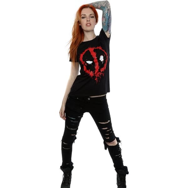 Deadpool Womens/Ladies Splat Face Cotton T-Shirt