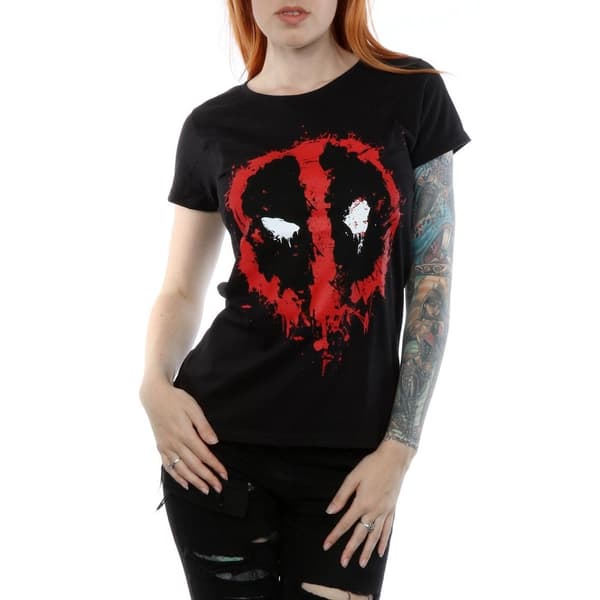 Deadpool Womens/Ladies Splat Face Cotton T-Shirt